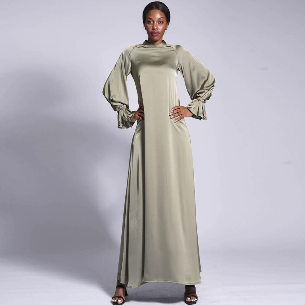 Robe longue ample unie à boucle diamant HASASERIES HS0436