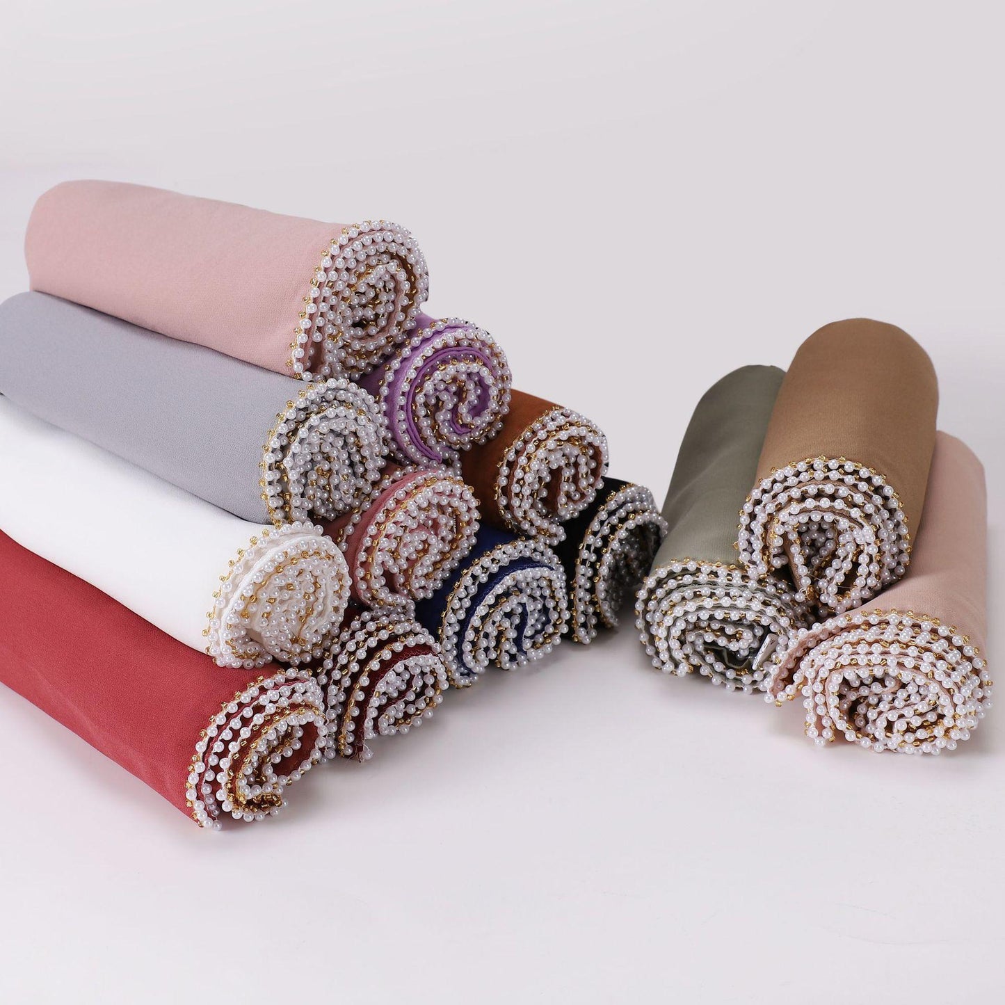 HASASERIES HS1116 Pearl Chiffon Headband Hijab