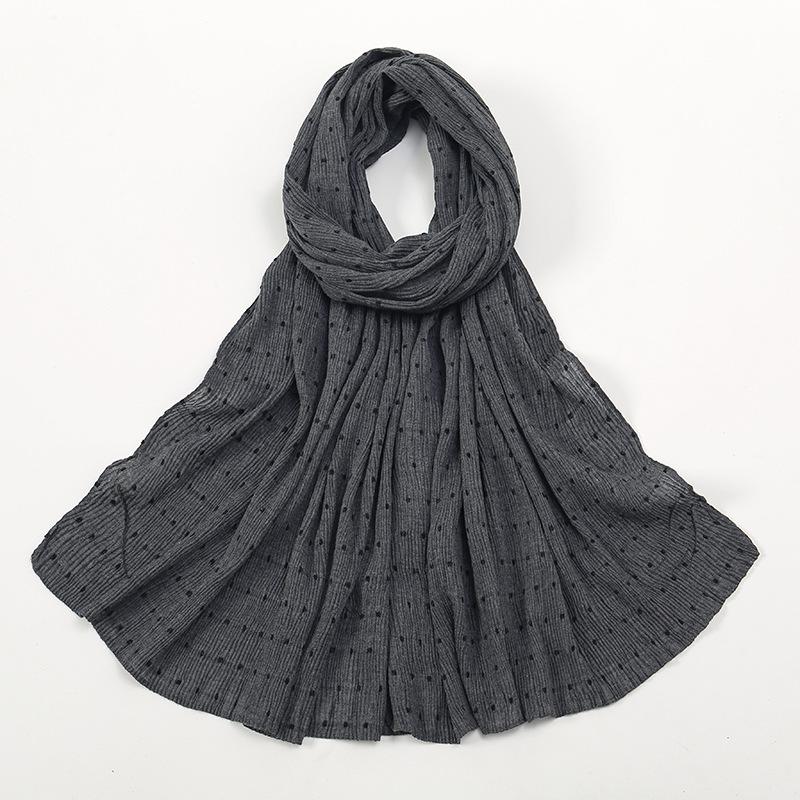 HASASERIES HS1122 Pure Color Cotton and Linen Long Scarf