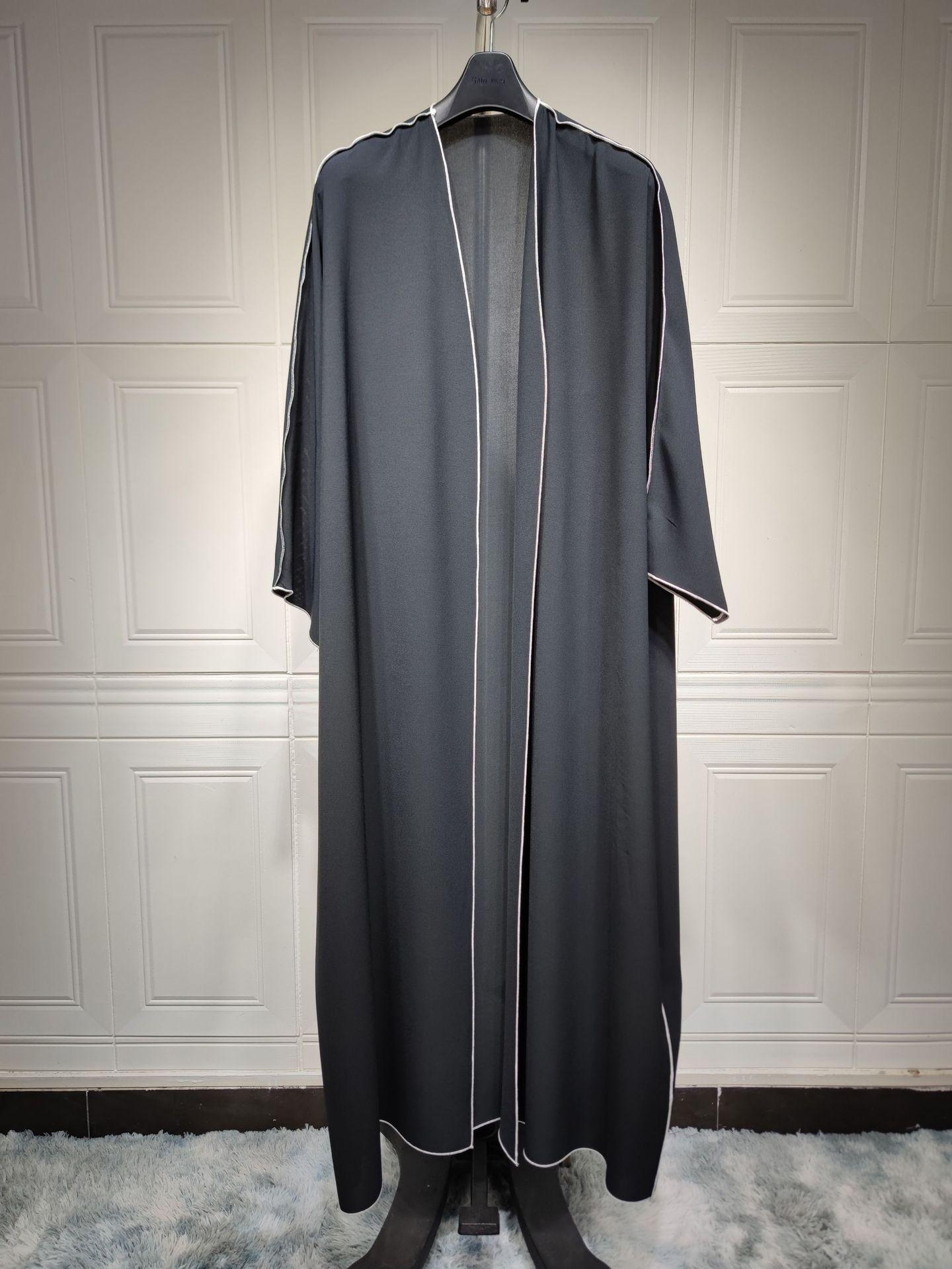 HASASERIES HS0677 White Panelled Abaya Robe