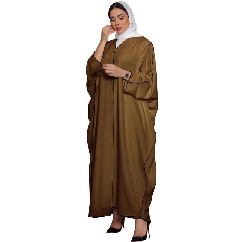 HASASERIES HS0677 White Panelled Abaya Robe
