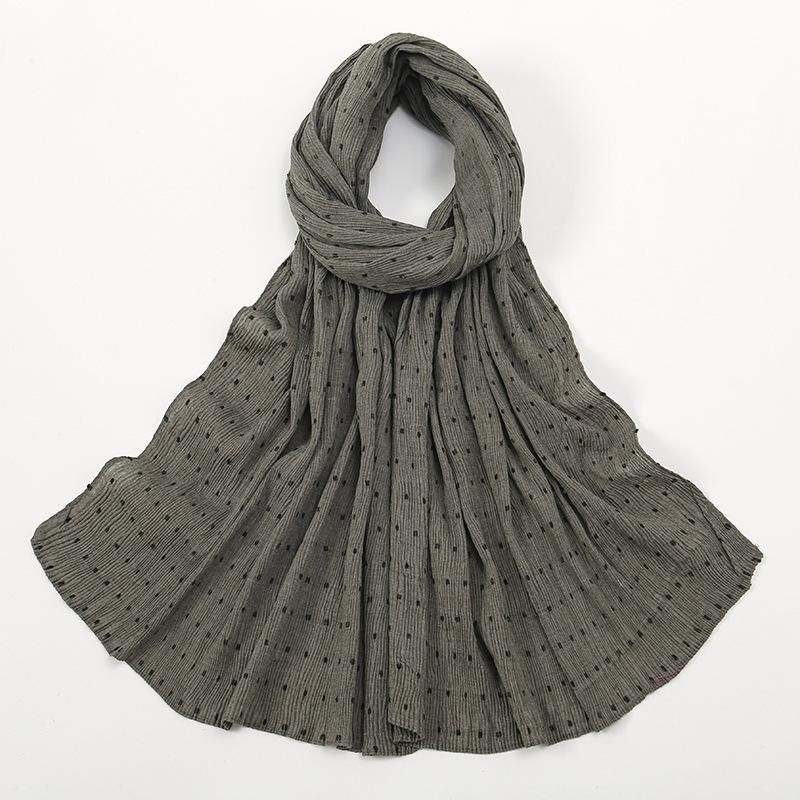 HASASERIES HS1122 Pure Color Cotton and Linen Long Scarf
