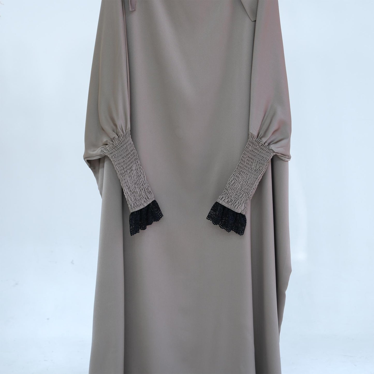 HASASERIES HS0721 Solid Color Robe Dress with A Large Swing