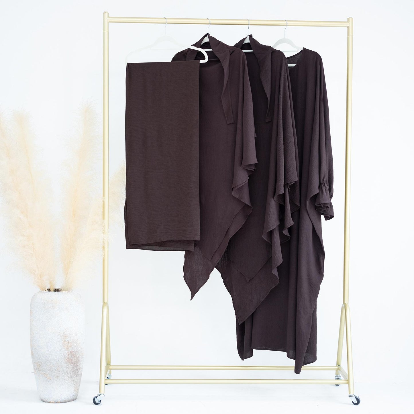 HASASERIES HS1044 2pcs Set Abaya with Two Layer Khimar