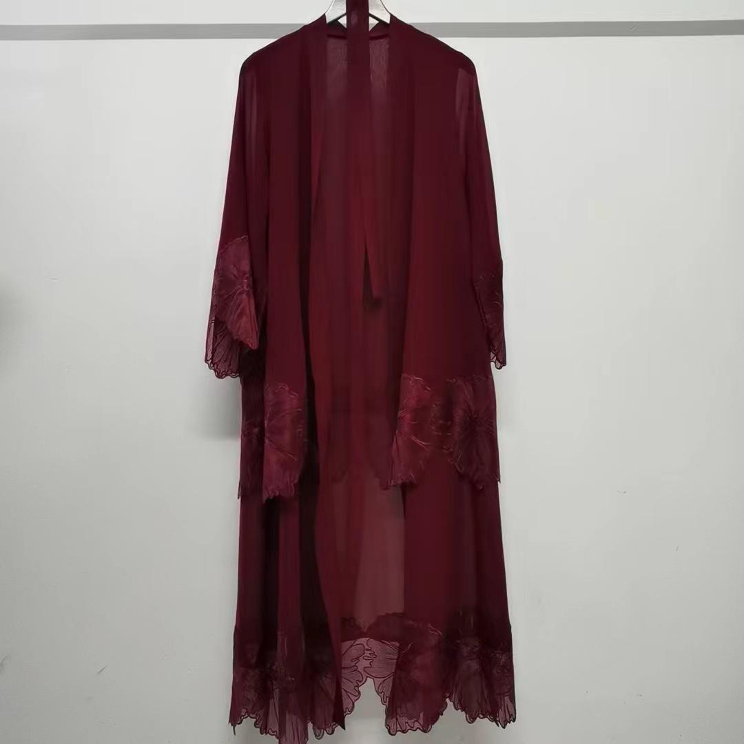 HASASERIES HS1025 1pcs Lace Embroidery Double-Layer Cardigan