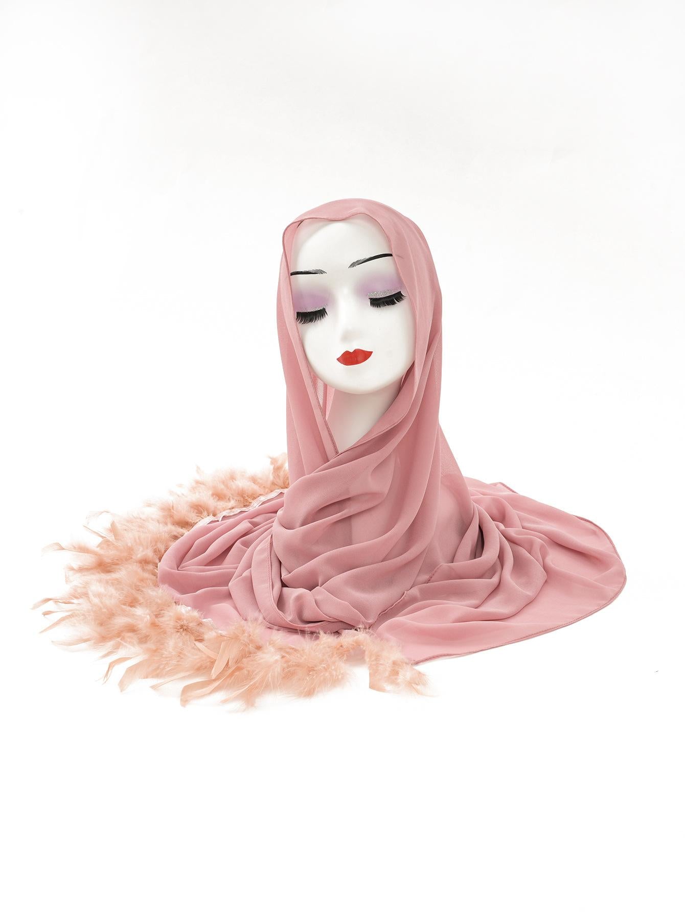 HASASERIES HS1146 Pure Color Chiffon Breathable Headscarf