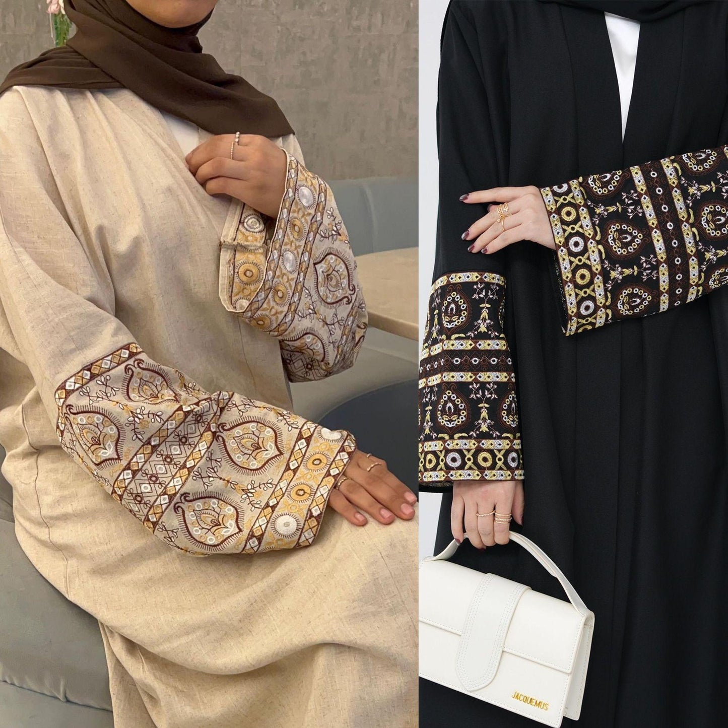 HASASERIES HS1093 Exquisite Embroidered Elegant Cardigan Robe