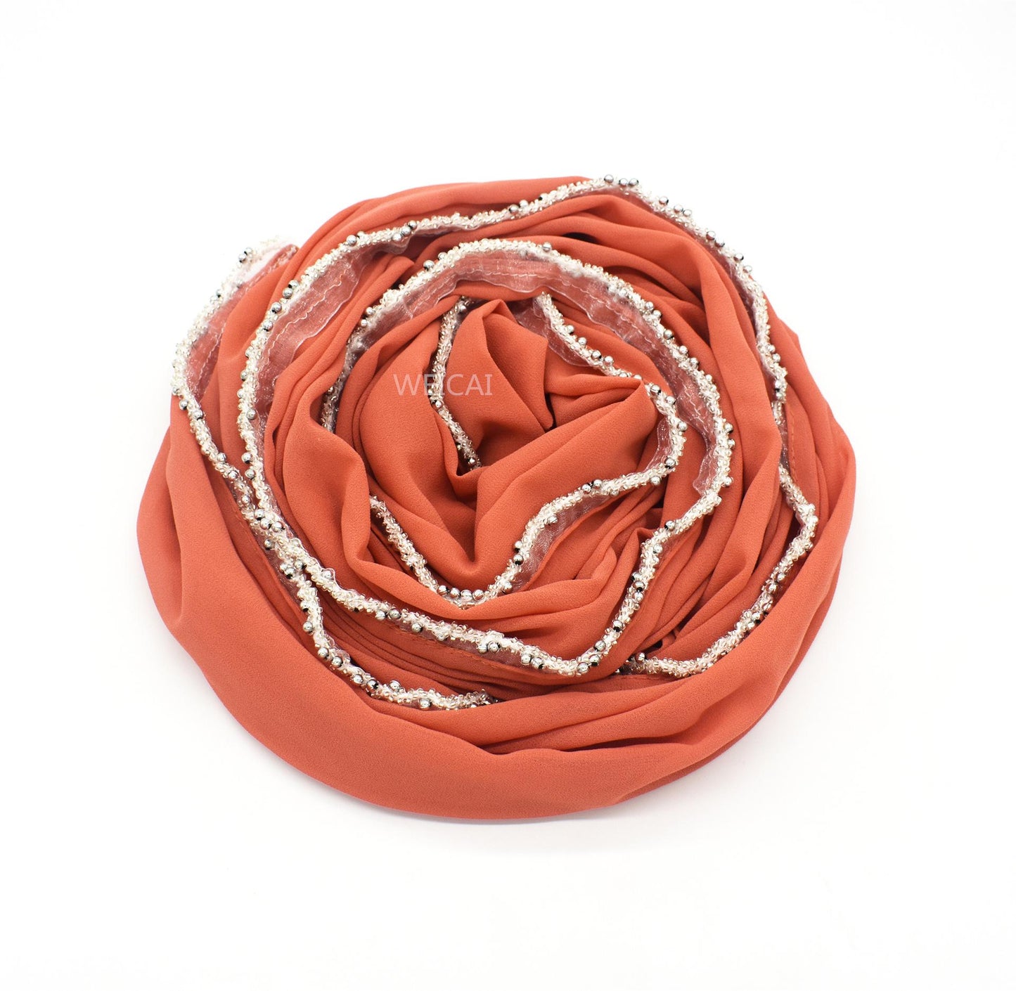 Bandeau Hijab en mousseline de soie unie HASASERIES HS1117