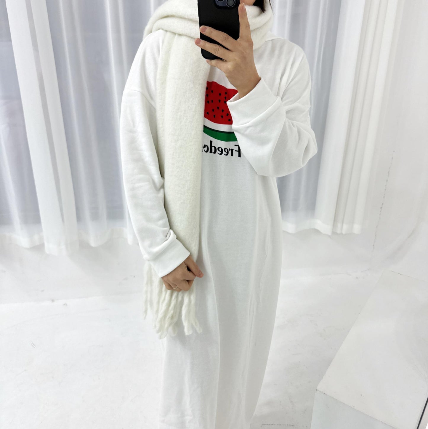 HASASERIES HS1094 Casual Sweater Dress Robe