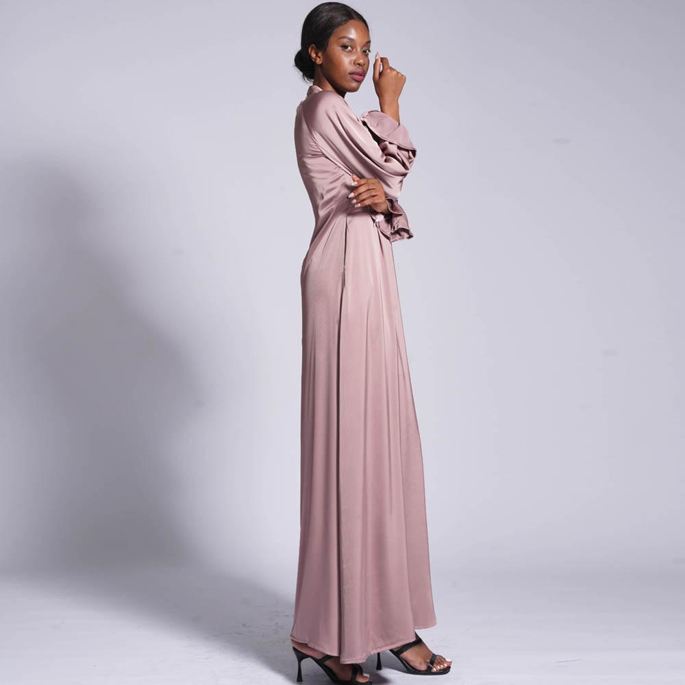 Robe longue ample unie à boucle diamant HASASERIES HS0436