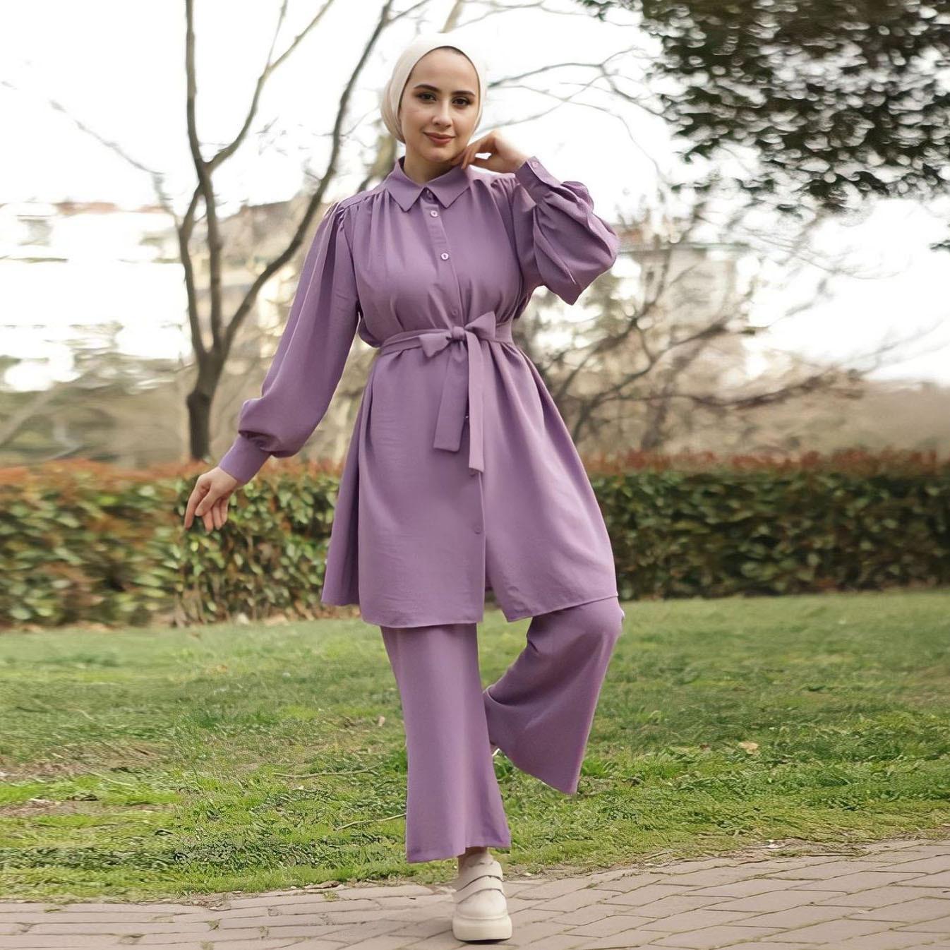 HASASERIES HS0828 2pcs Set Long Sleeved Shirt and Pants