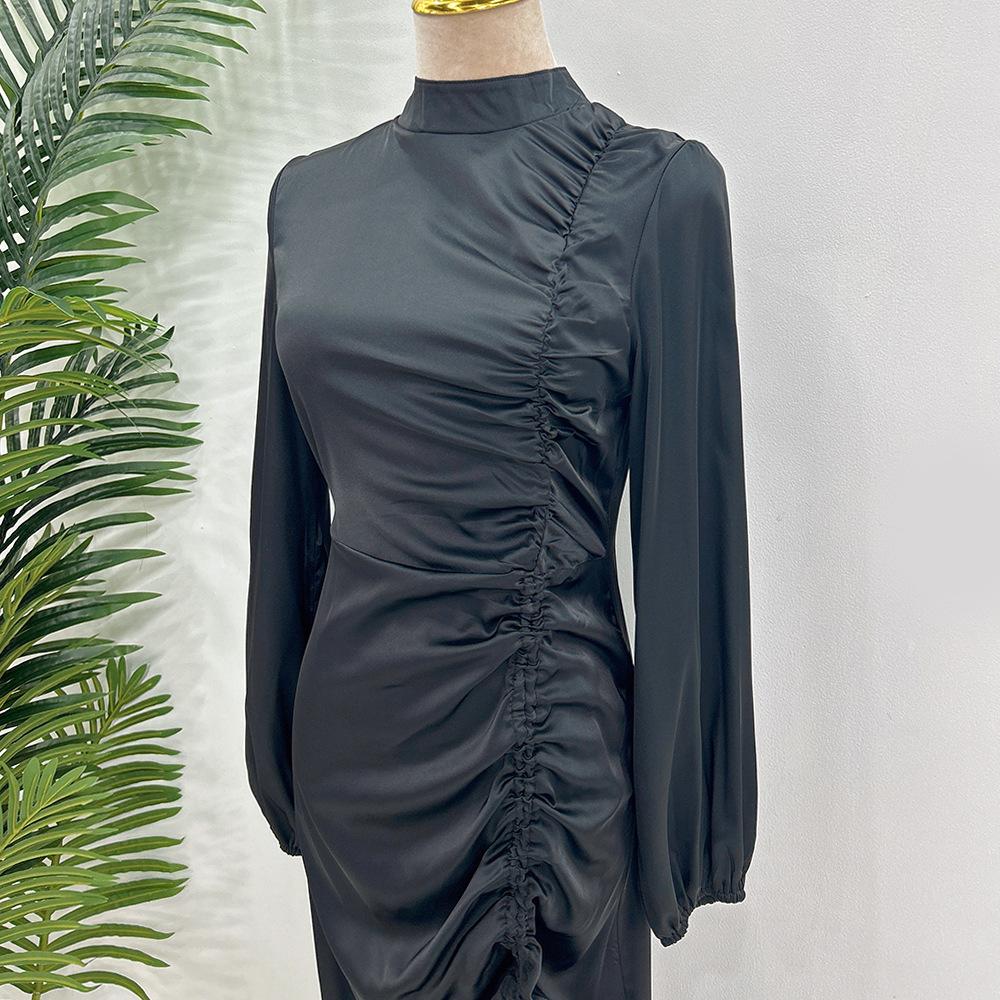 HASASERIES HS1045 Solid Color Large Robe Dress
