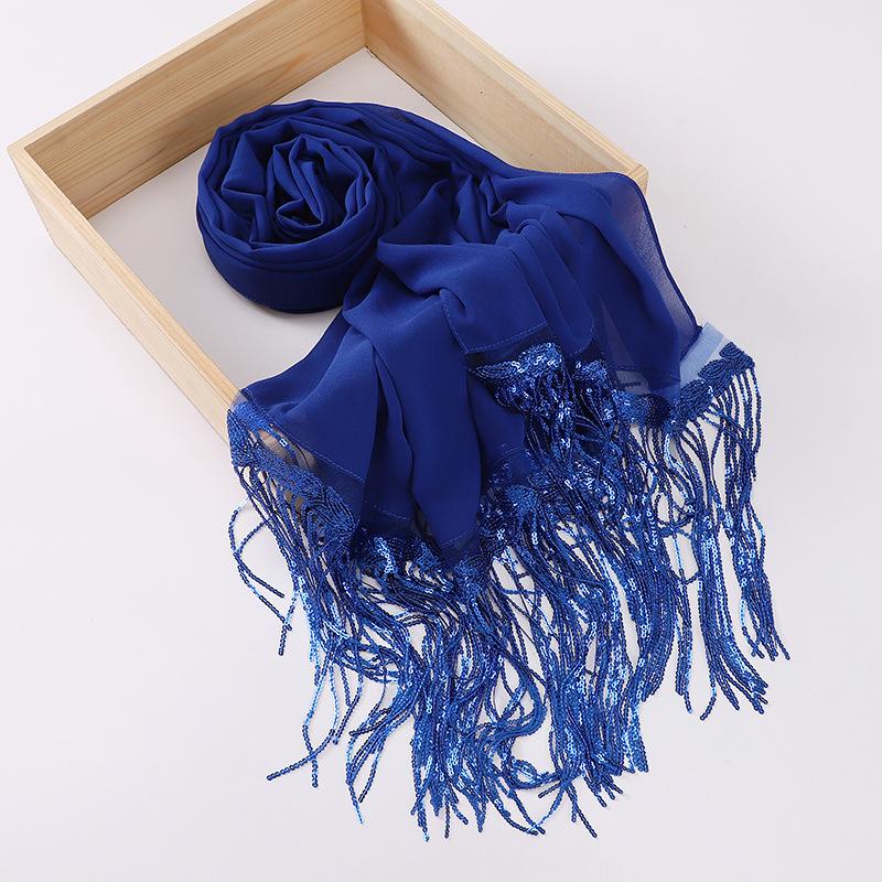 HASASERIES HS1139 Pearl Chiffon Scarf