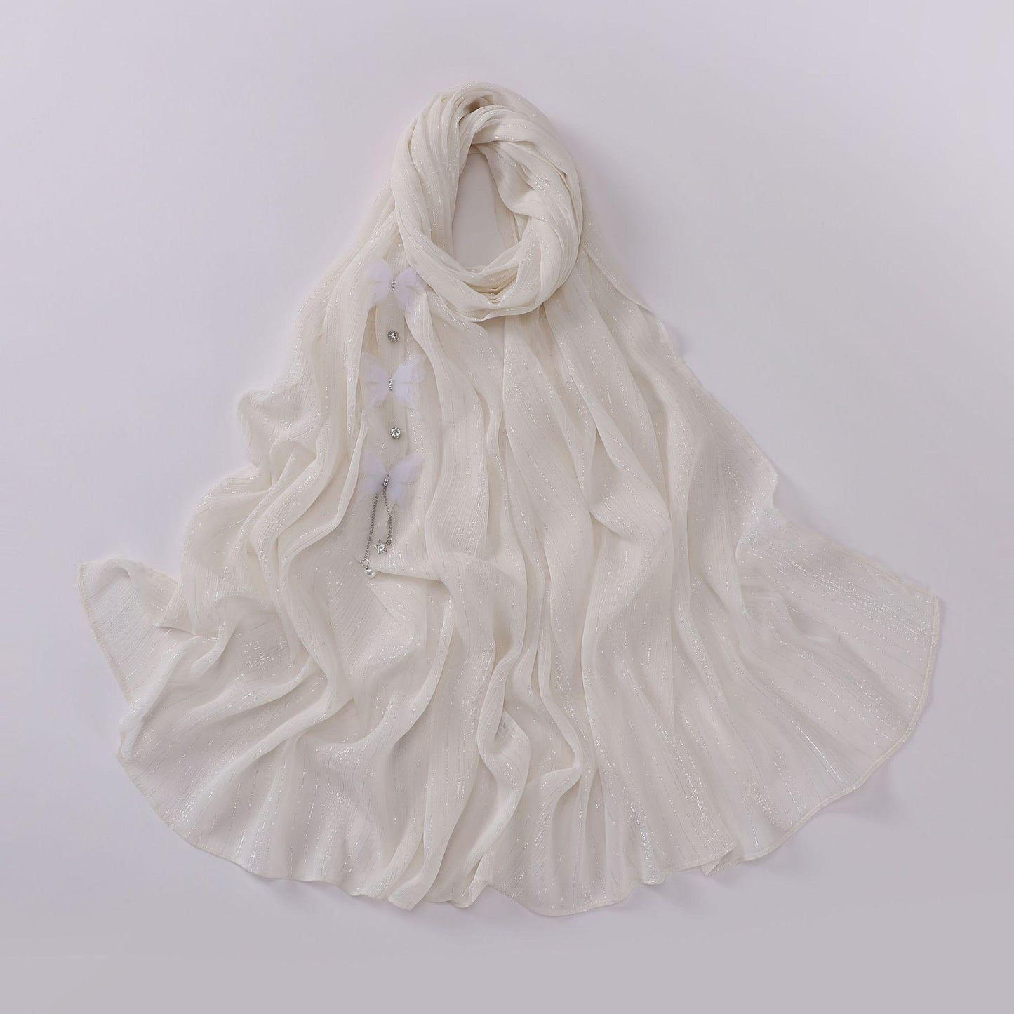 HASASERIES HS1112 Butterfly Long Headband Muslim Hijab