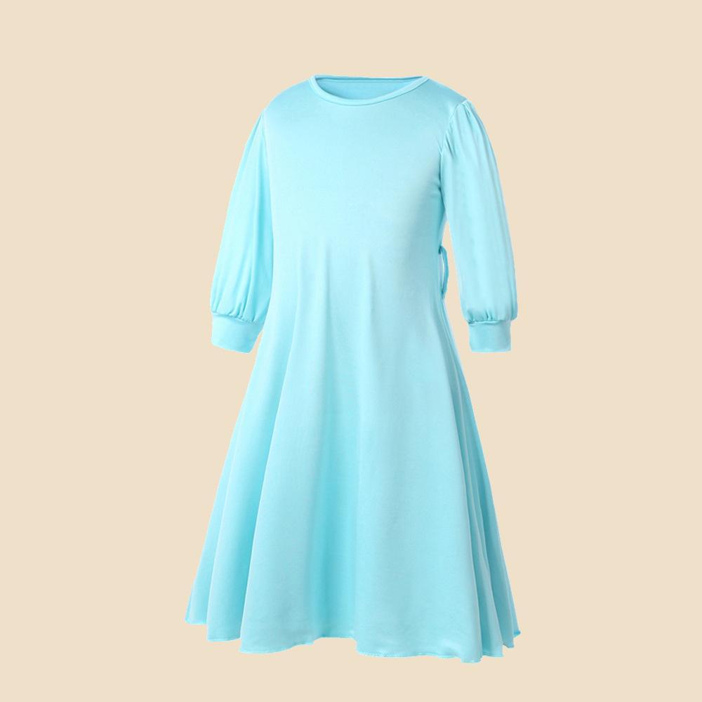 HASASERIES HS1196 2pcs Set Child Abaya with Flower Hijab