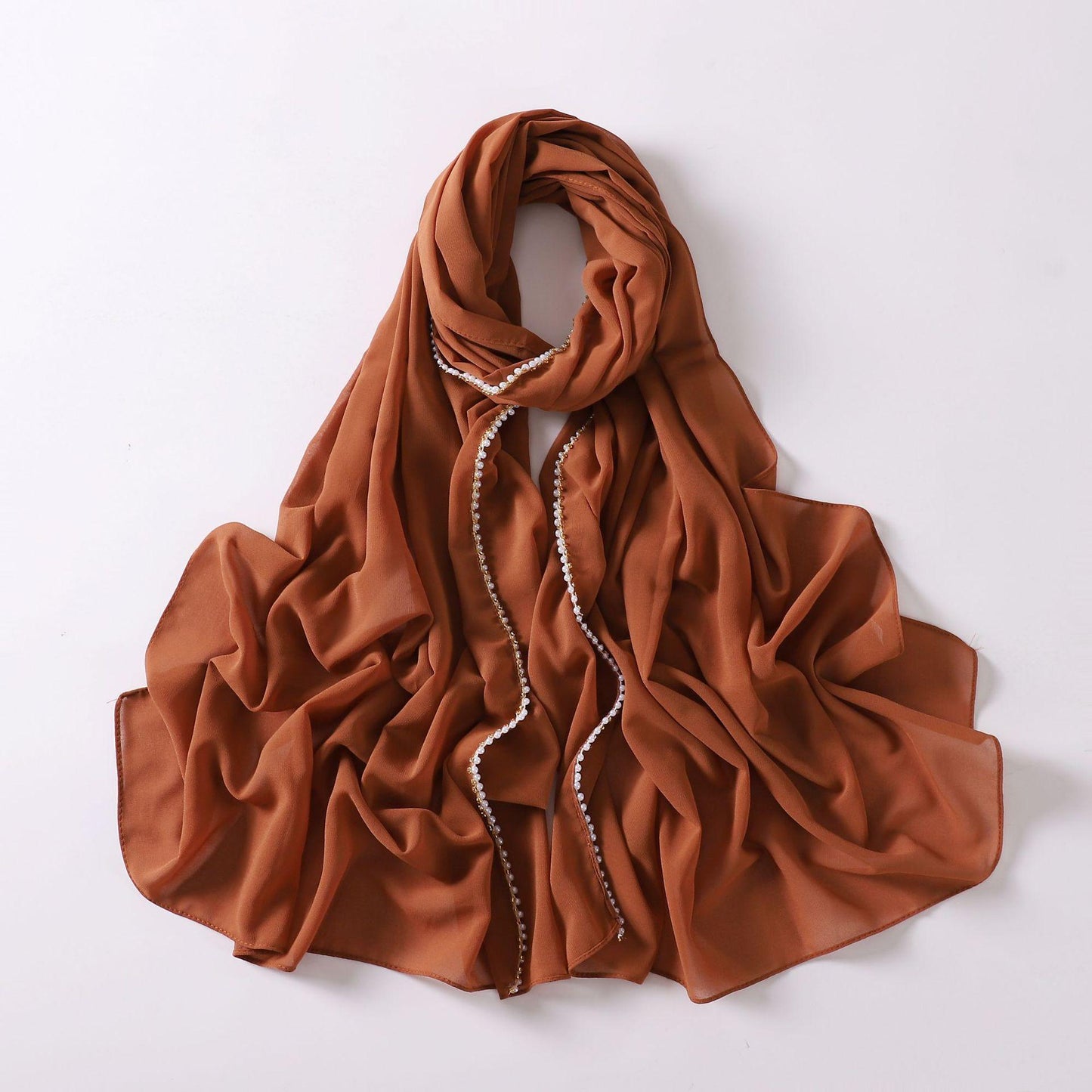 HASASERIES HS1116 Pearl Chiffon Headband Hijab