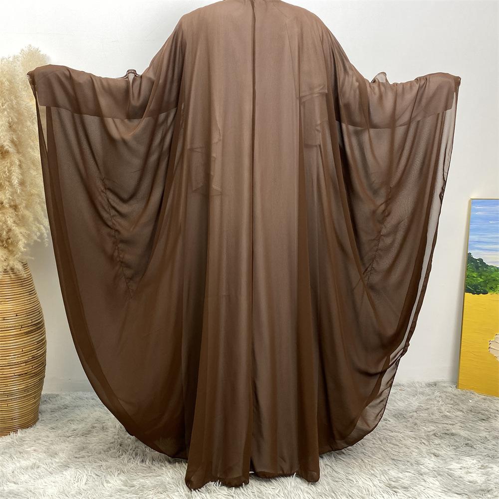 Robe cardigan musulmane à strass HASASERIES HS1085