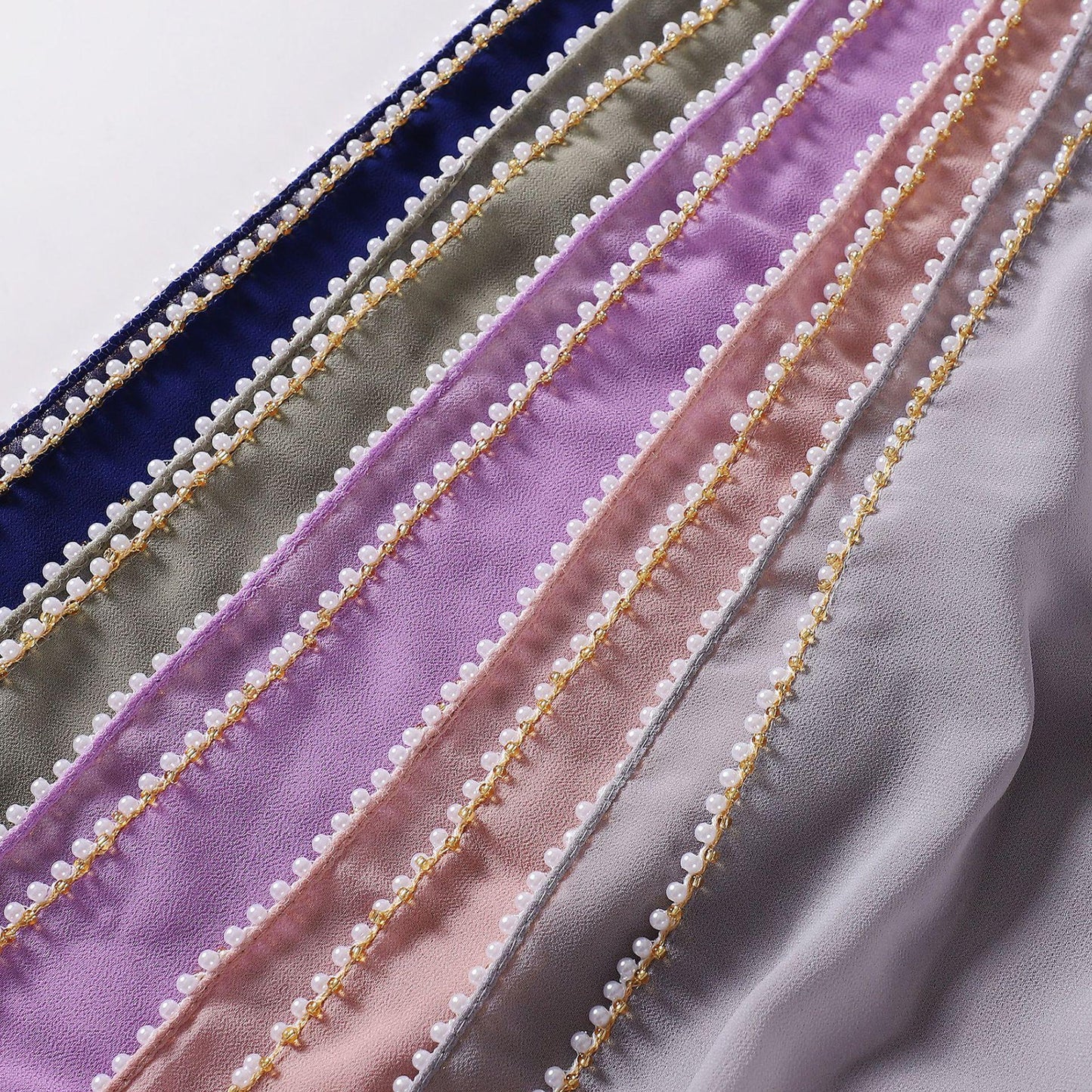 HASASERIES HS1116 Pearl Chiffon Headband Hijab