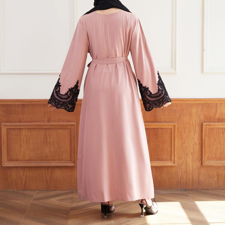 HASASERIES HS0627 Embroidered Sequin Cuff Robe