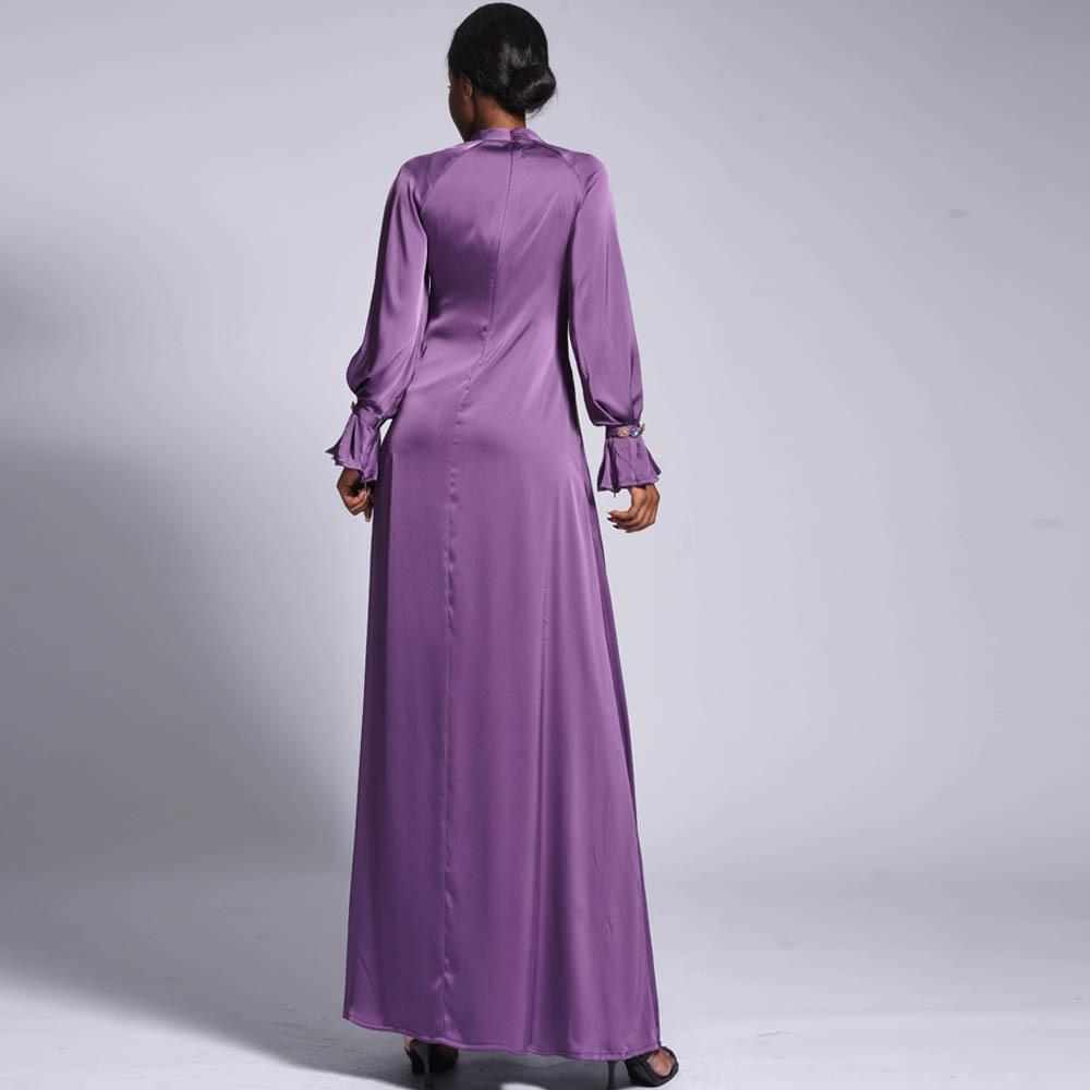 Robe longue ample unie à boucle diamant HASASERIES HS0436