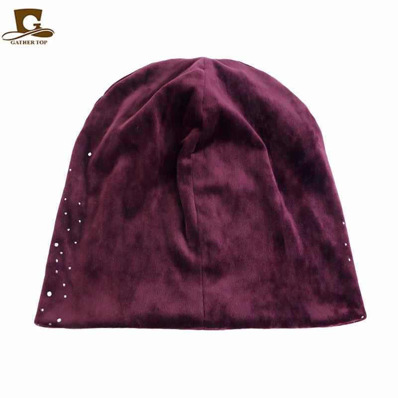 HASASERIES HS1091 Full Sky Star Diamond Muslim Headband Hat