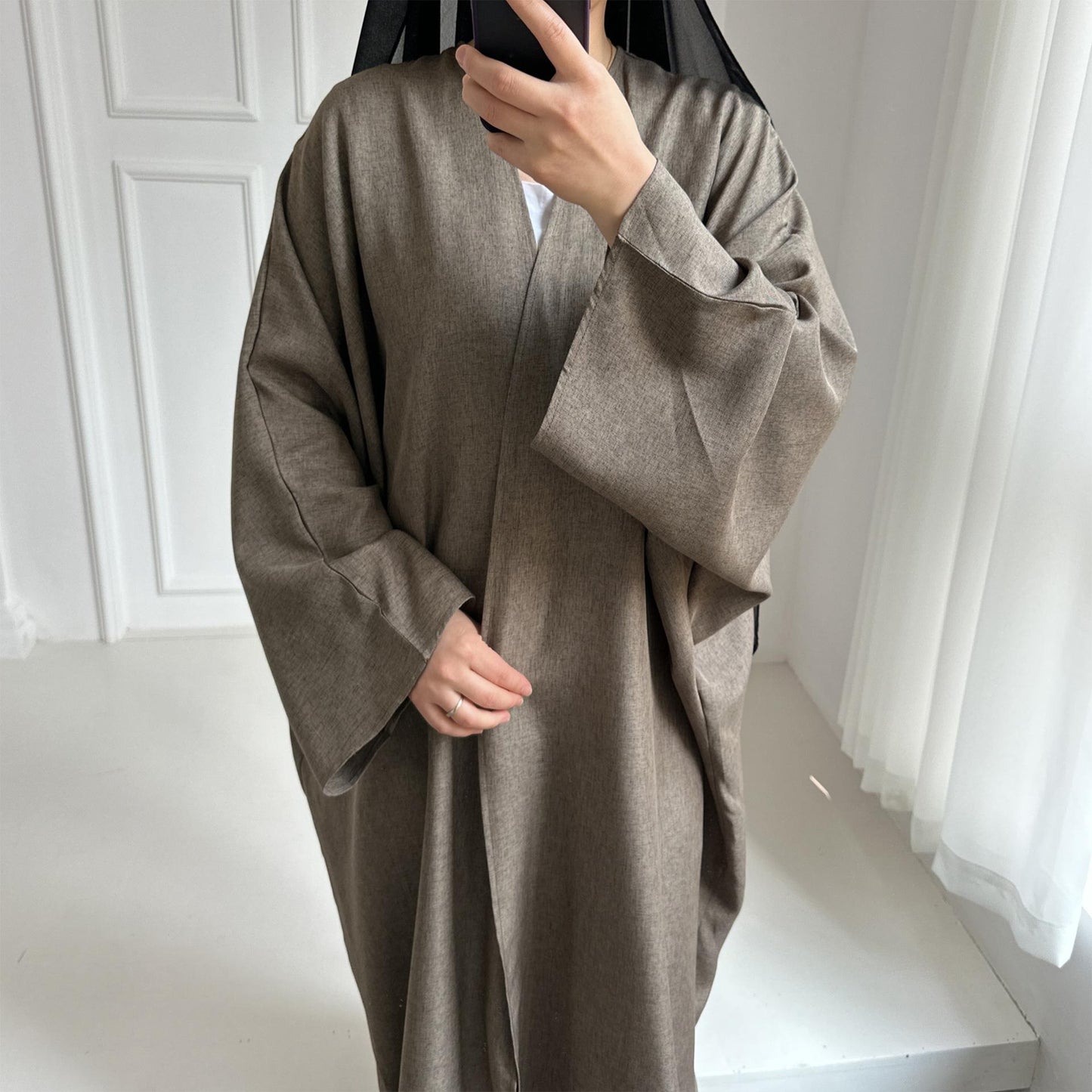 HASASERIES HS0714 Cardigan décontracté de couleur unie grande taille