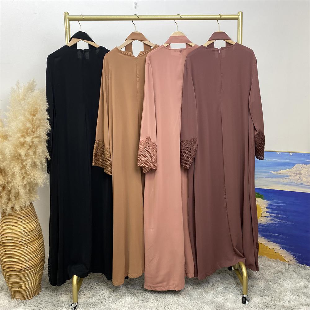 Robe longue en dentelle à la mode musulmane HASASERIES HS1084
