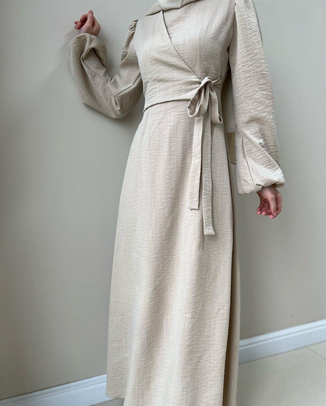 HASASERIES HS0759 Temperament Long Sleeve Fake Two-piece Lace-up Dress Long Skirt