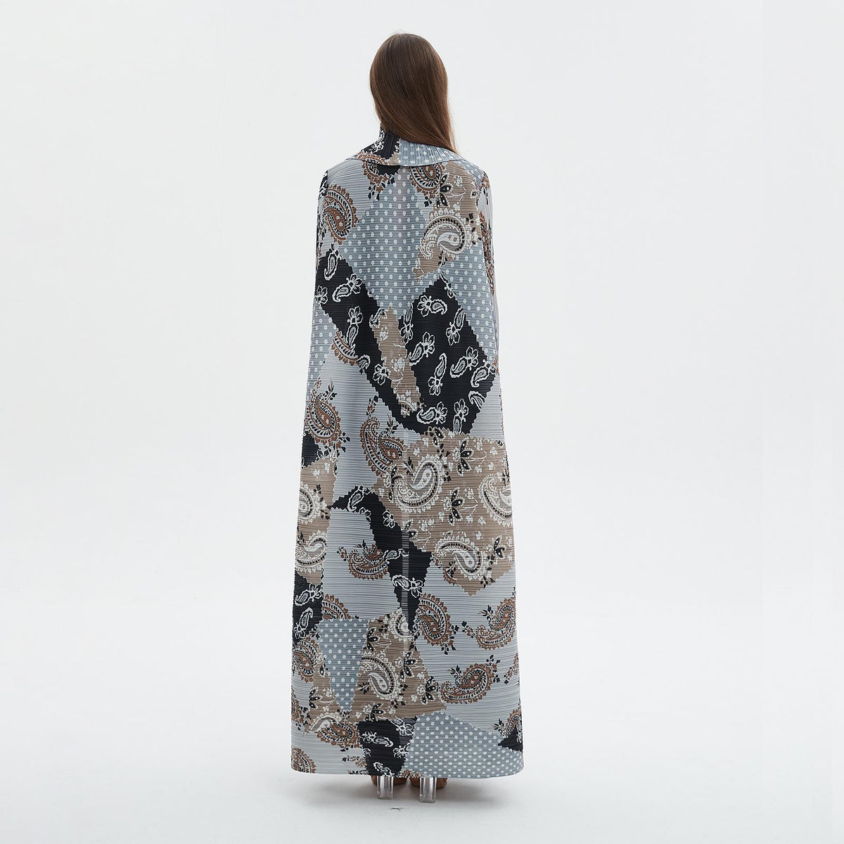 HS6713 Ethereal Blue Elevated Maxi Dress Style with Paisley Prints