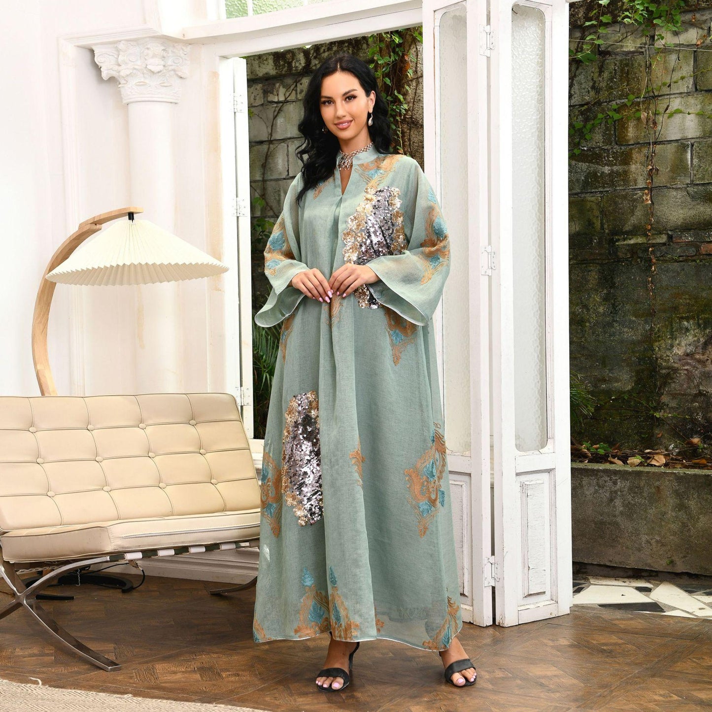HASASERIES HS0443 Muslim Embroidered Dress
