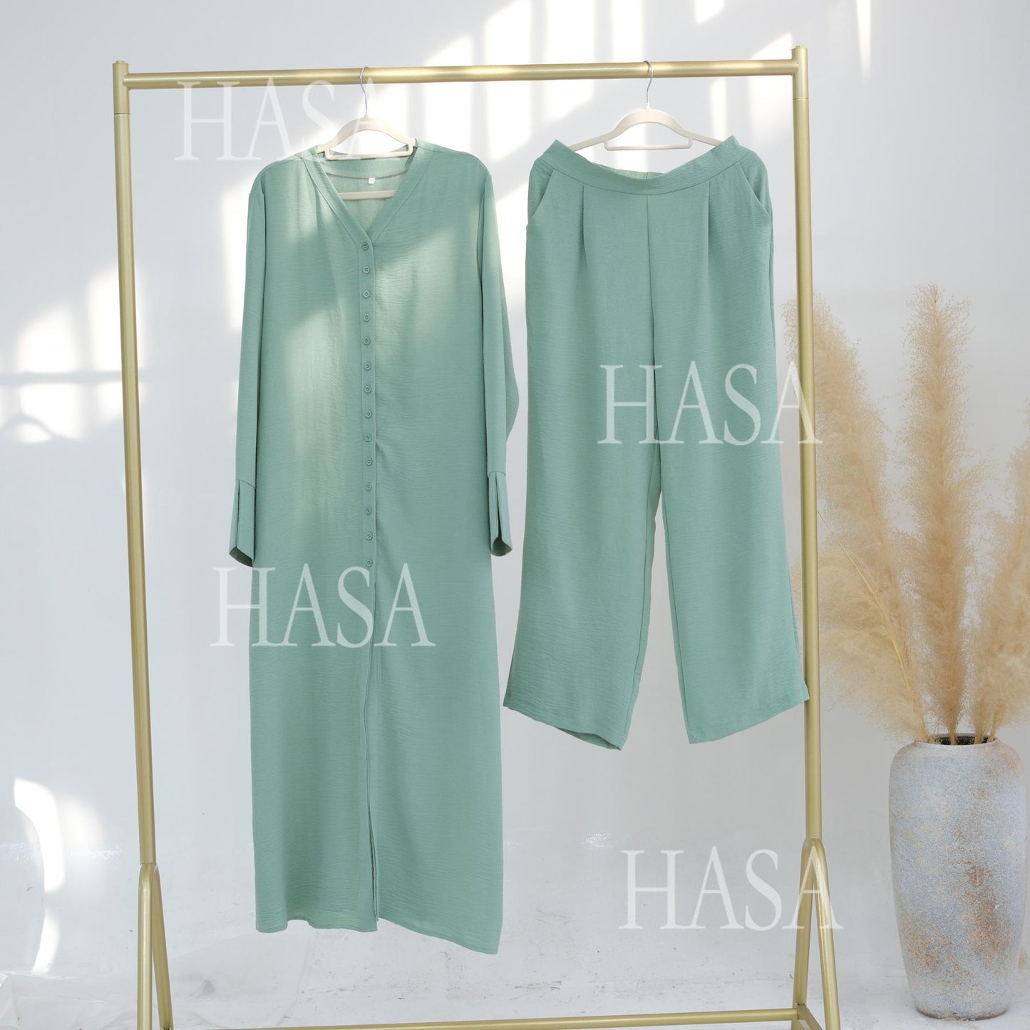 HASA HS5869 بدلة صيفية رائعة من قطعتين - تصميم أزرار متعدد الألوان