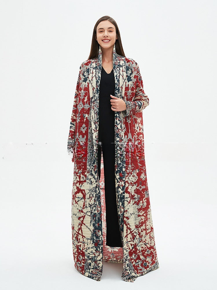 HASA Inclusive Sizing Crinkle Pleated Georgette Ramadan Stretchy Abaya-1
