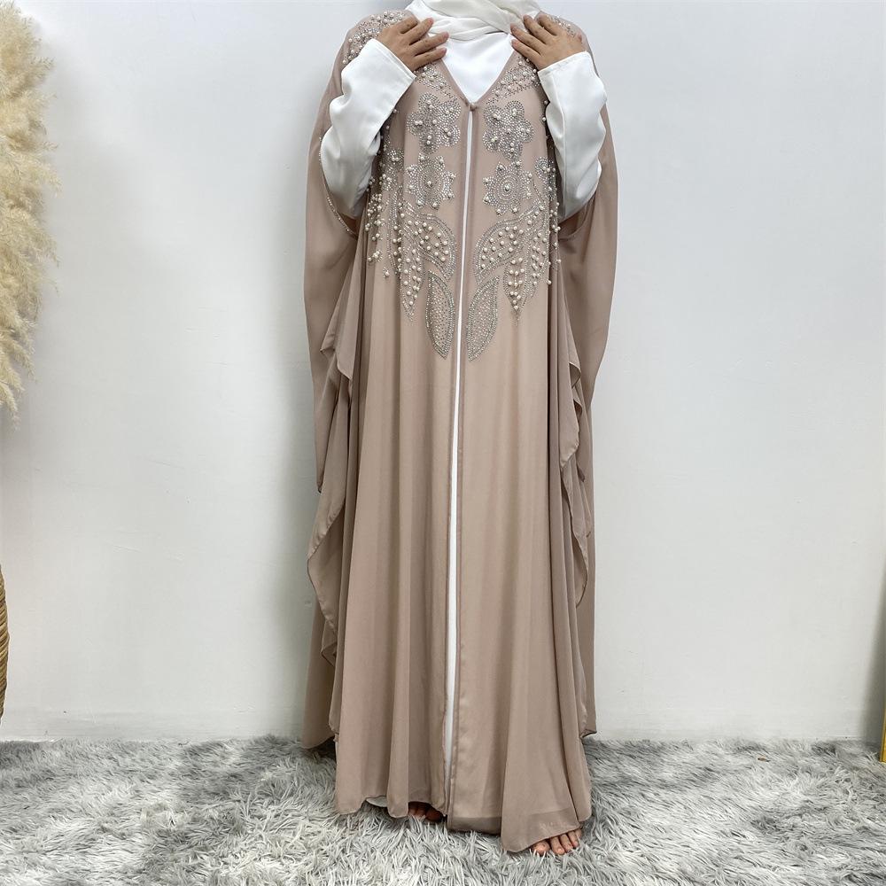Robe cardigan musulmane à strass HASASERIES HS1085