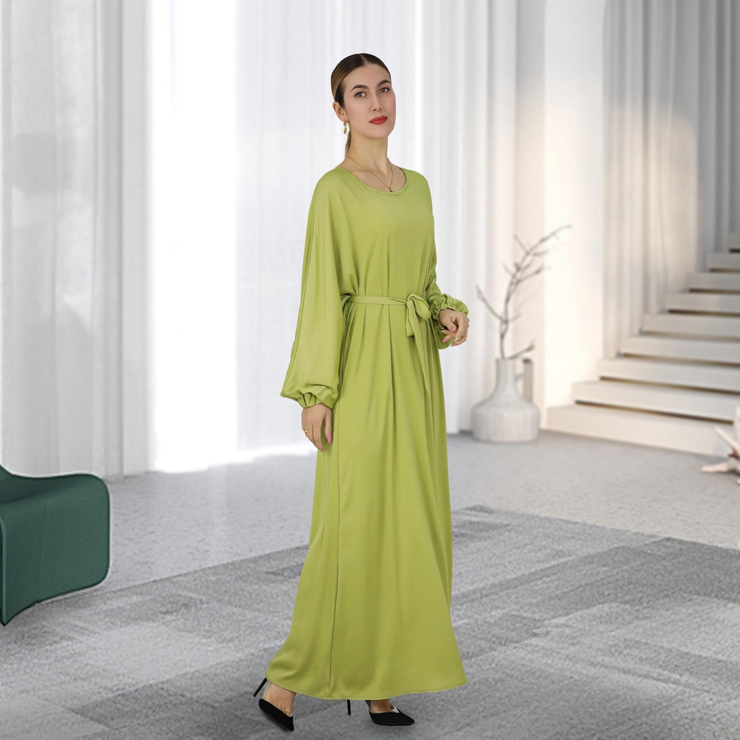 HASASERIES HS0712 Solid Large Multi Color Robe Dress