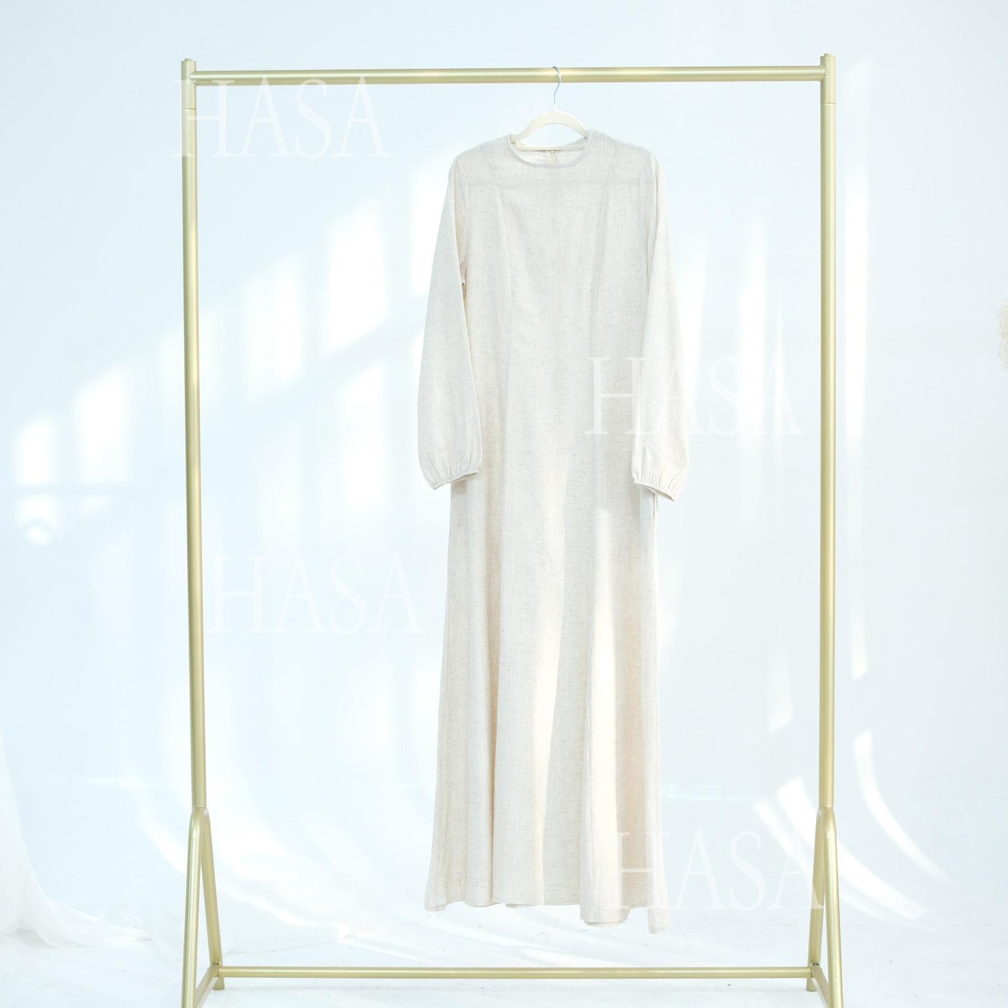 HASA HS5868 Solid Color Swing Comfortable Dress Robe Waist Cinching
