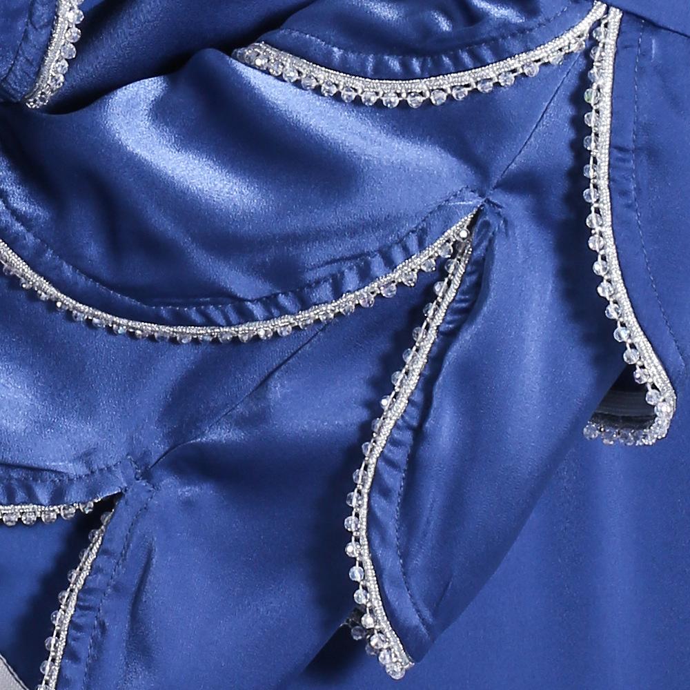HS0431 Matte Dress Mermaid Three-layer Sleeve Bright Beads A-line Large Swing Long Skirt Female