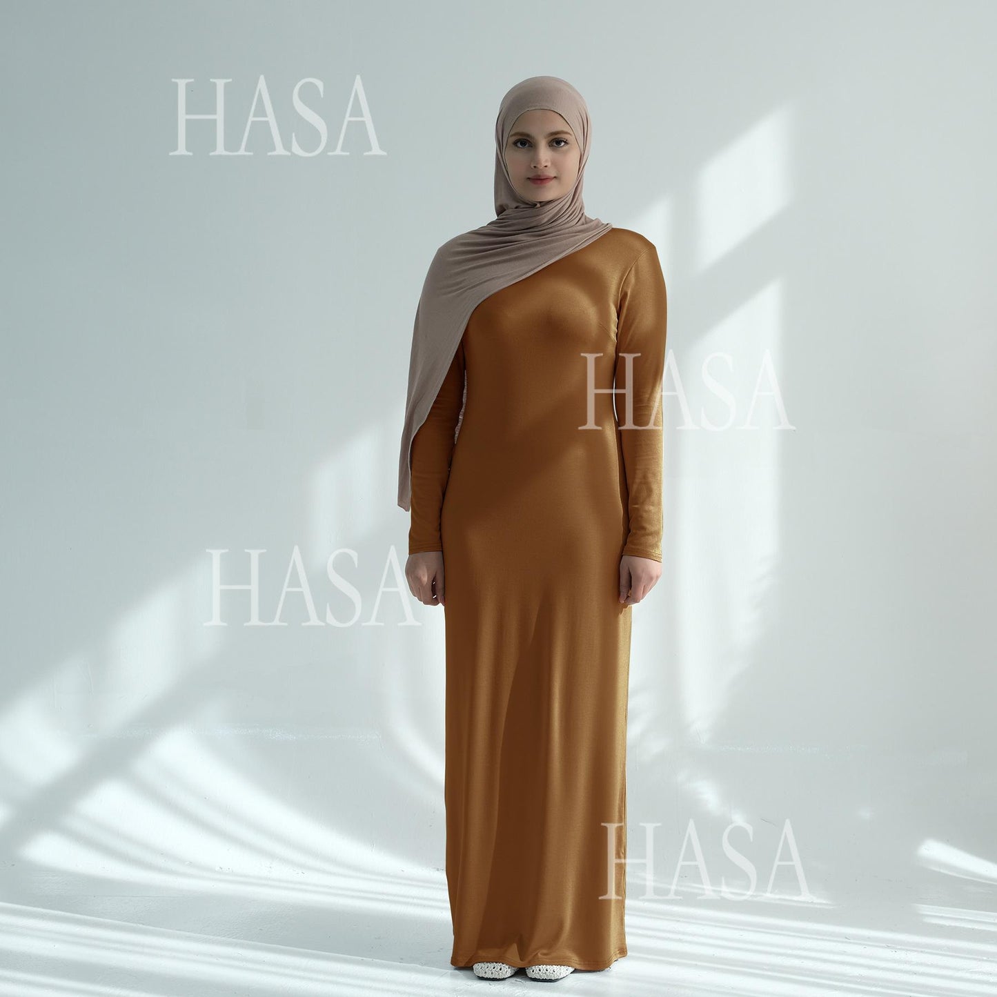 HS6565 Basic Solid Color Modal Cotton Long Dress