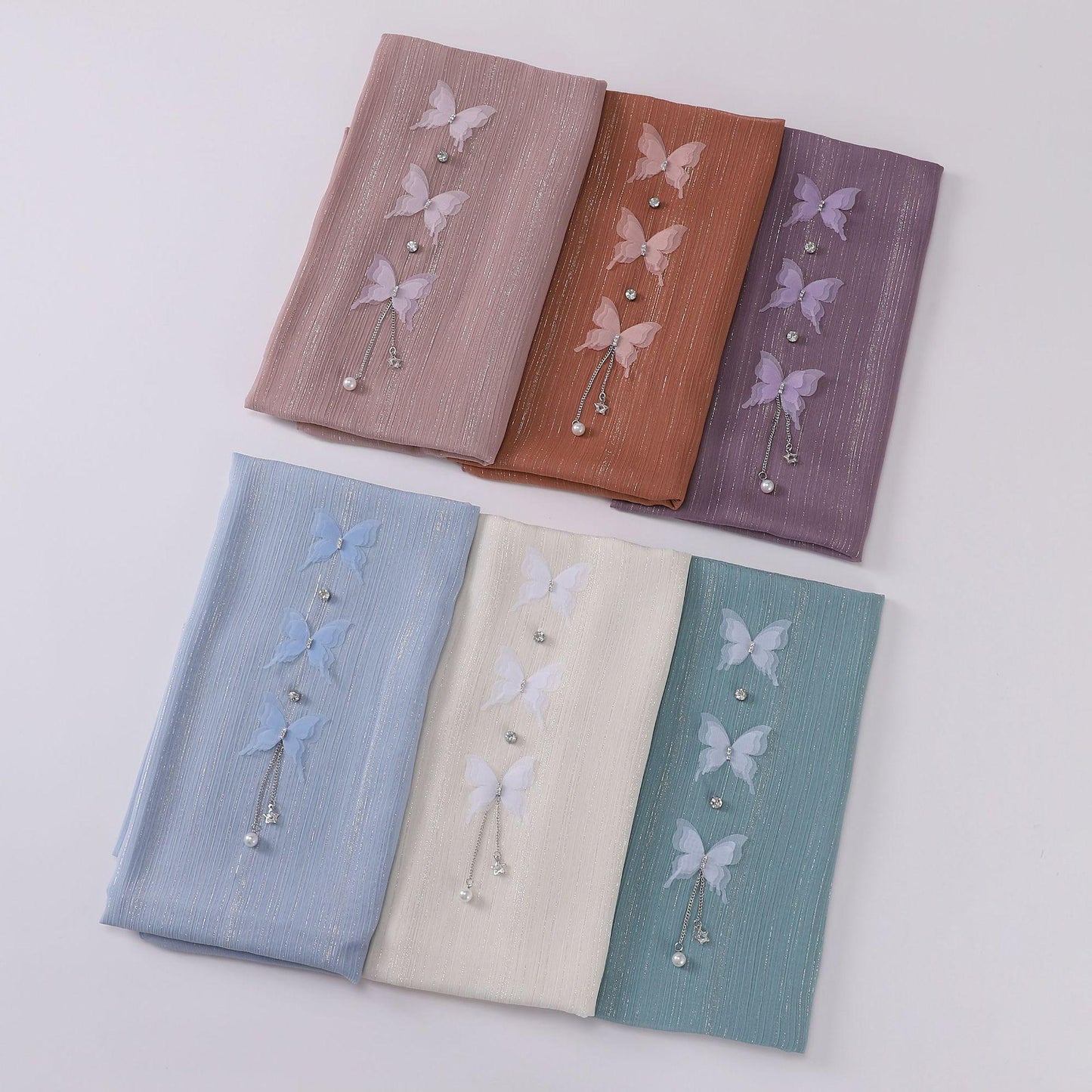 HASASERIES HS1112 Butterfly Long Headband Muslim Hijab