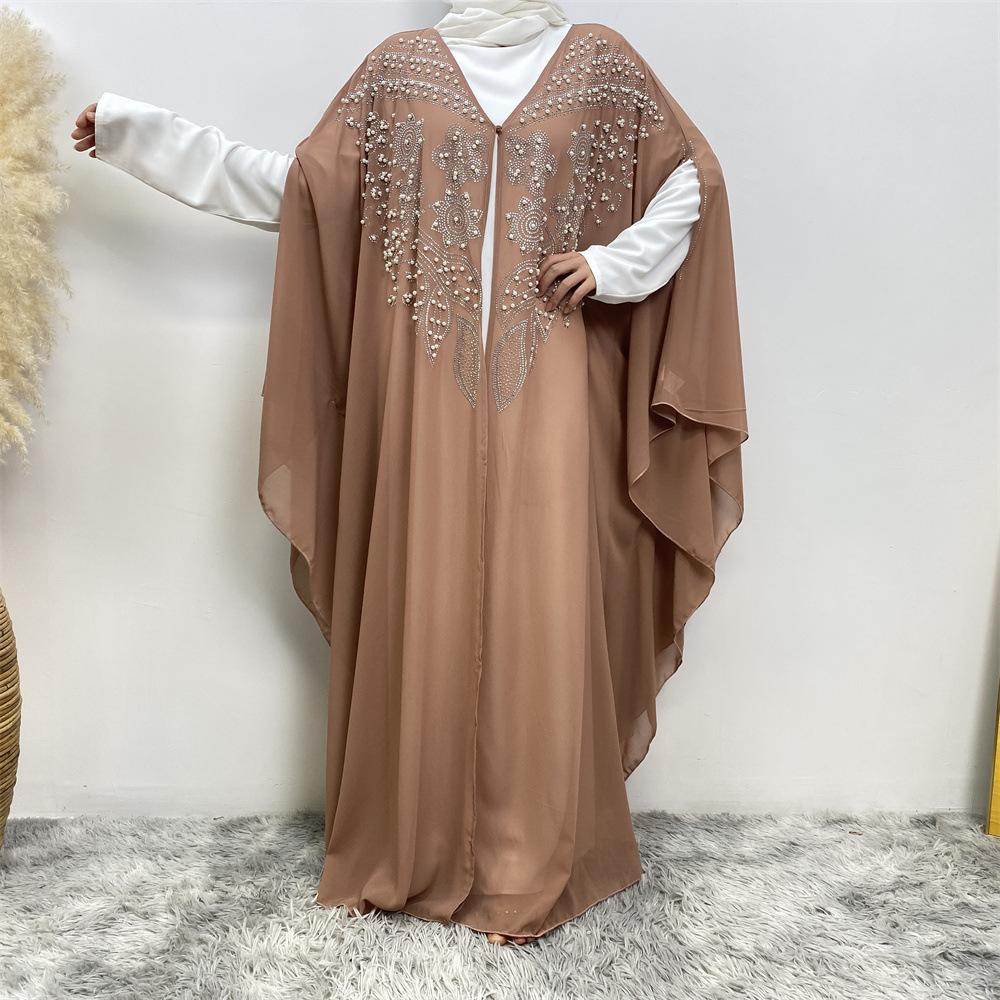 Robe cardigan musulmane à strass HASASERIES HS1085