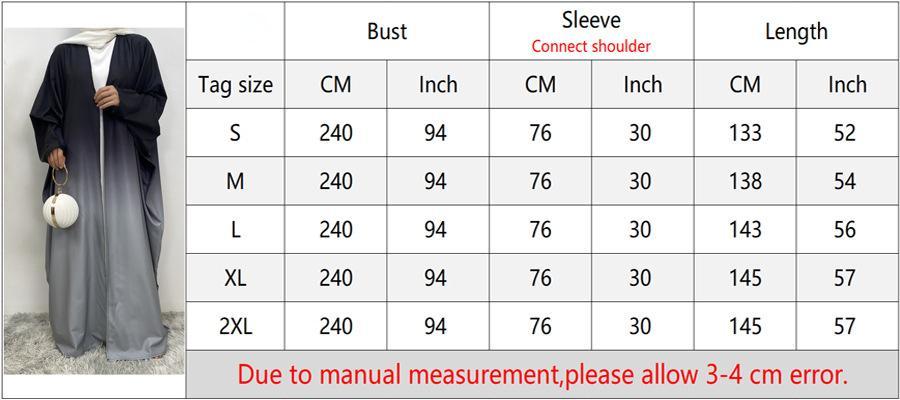 HASASERIES HS0928 Loose Gradient Cardigan Abaya