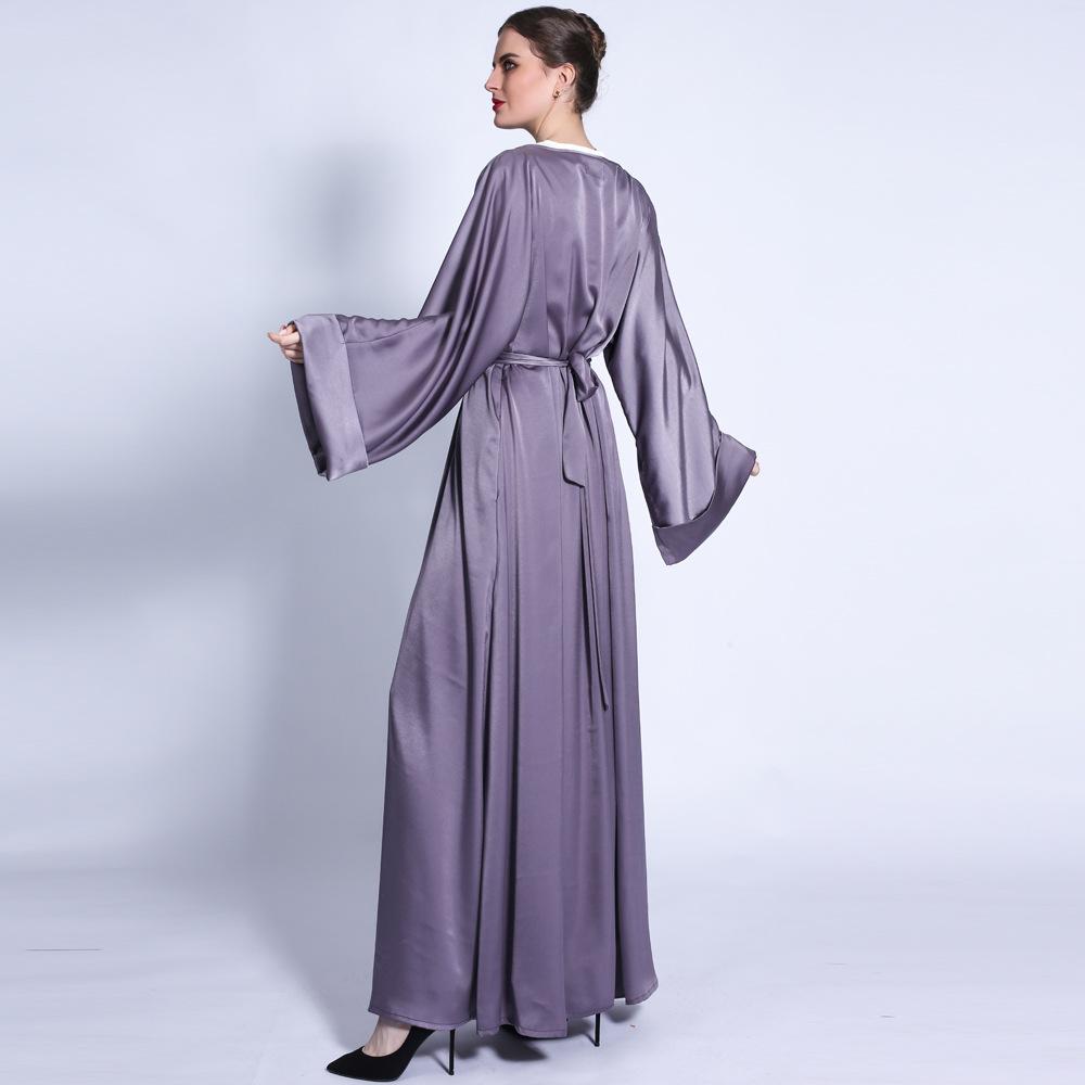 HASASERIES HS0433 Solid Color Loose Fitting Belt with Diamond Waist Long Skirt