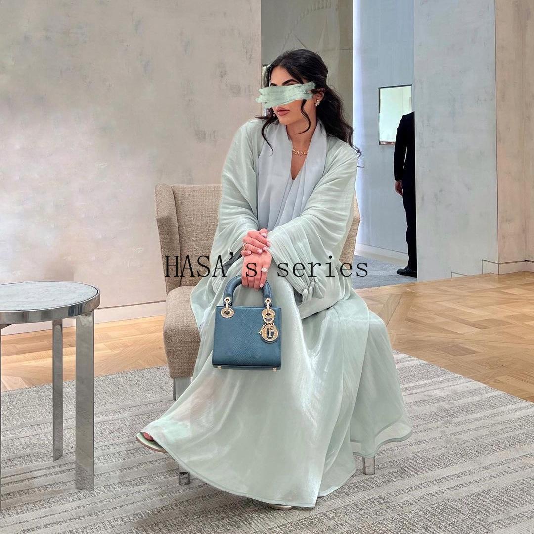 HASA's Series HS1234 Flowing Grace Islamic Kaftan Gown