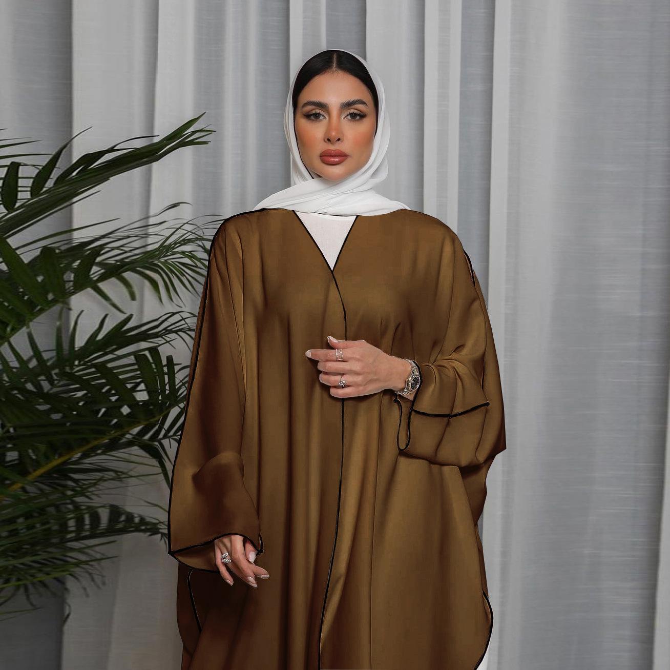 HASASERIES HS0677 White Panelled Abaya Robe