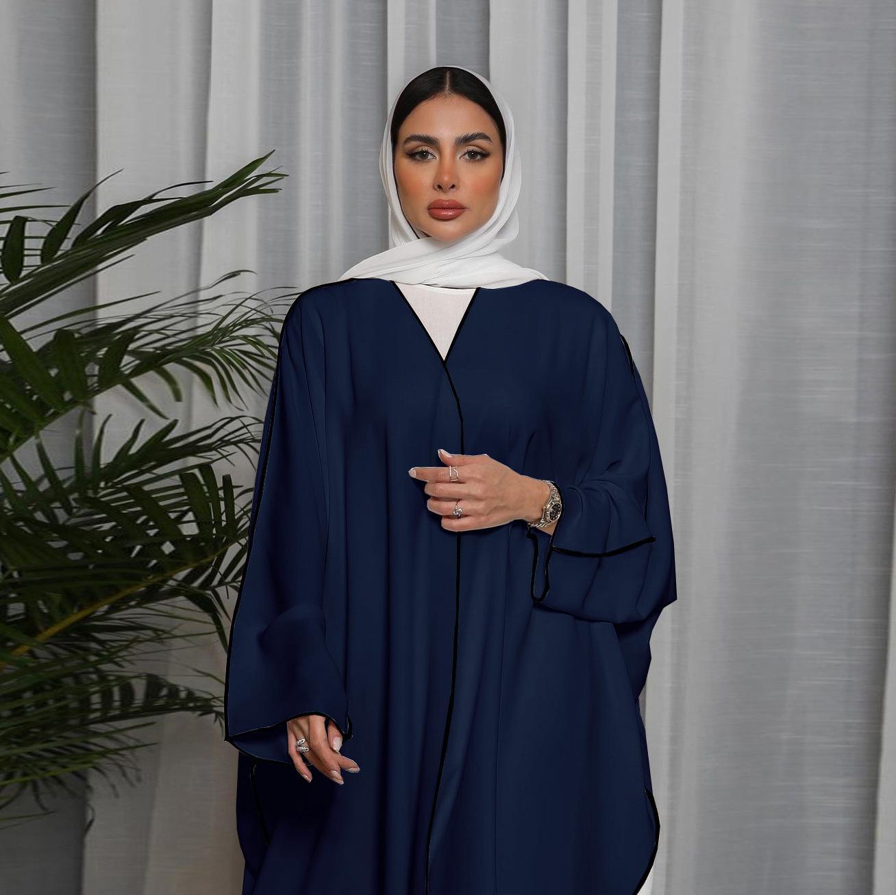 HASASERIES HS0677 White Panelled Abaya Robe