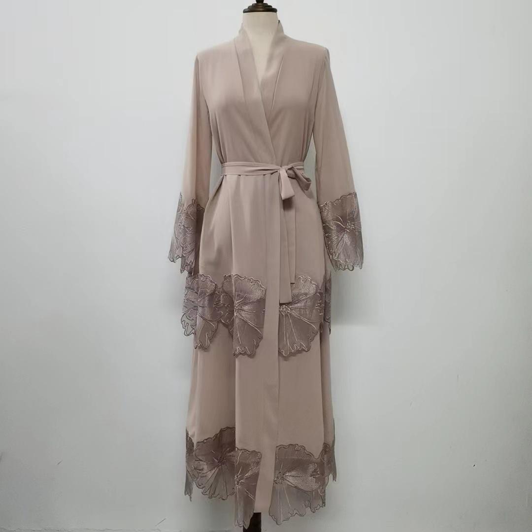HASASERIES HS1025 1pcs Lace Embroidery Double-Layer Cardigan