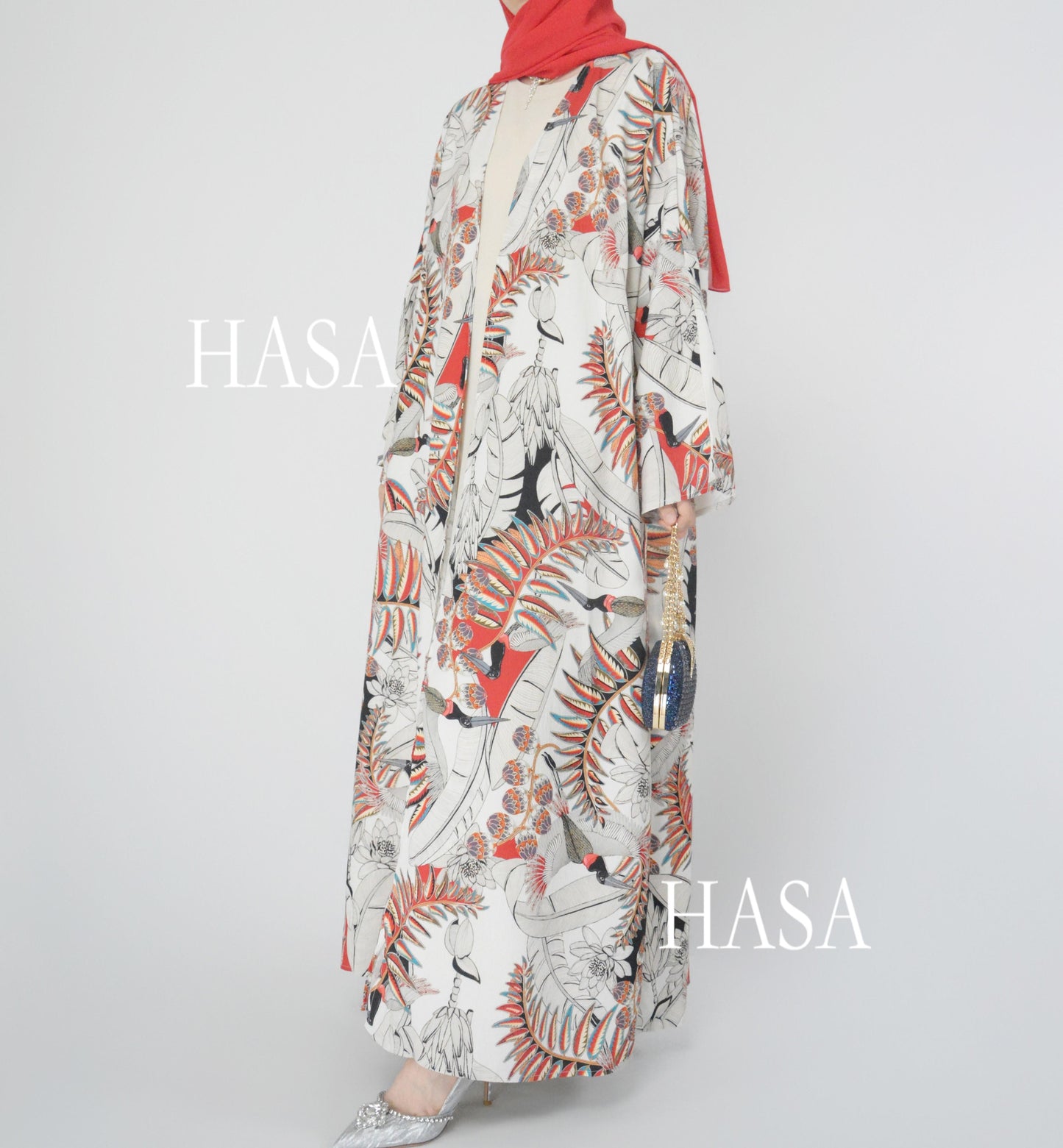 HS6323 Airy Summer Cardigan with Delicate Floral Prints