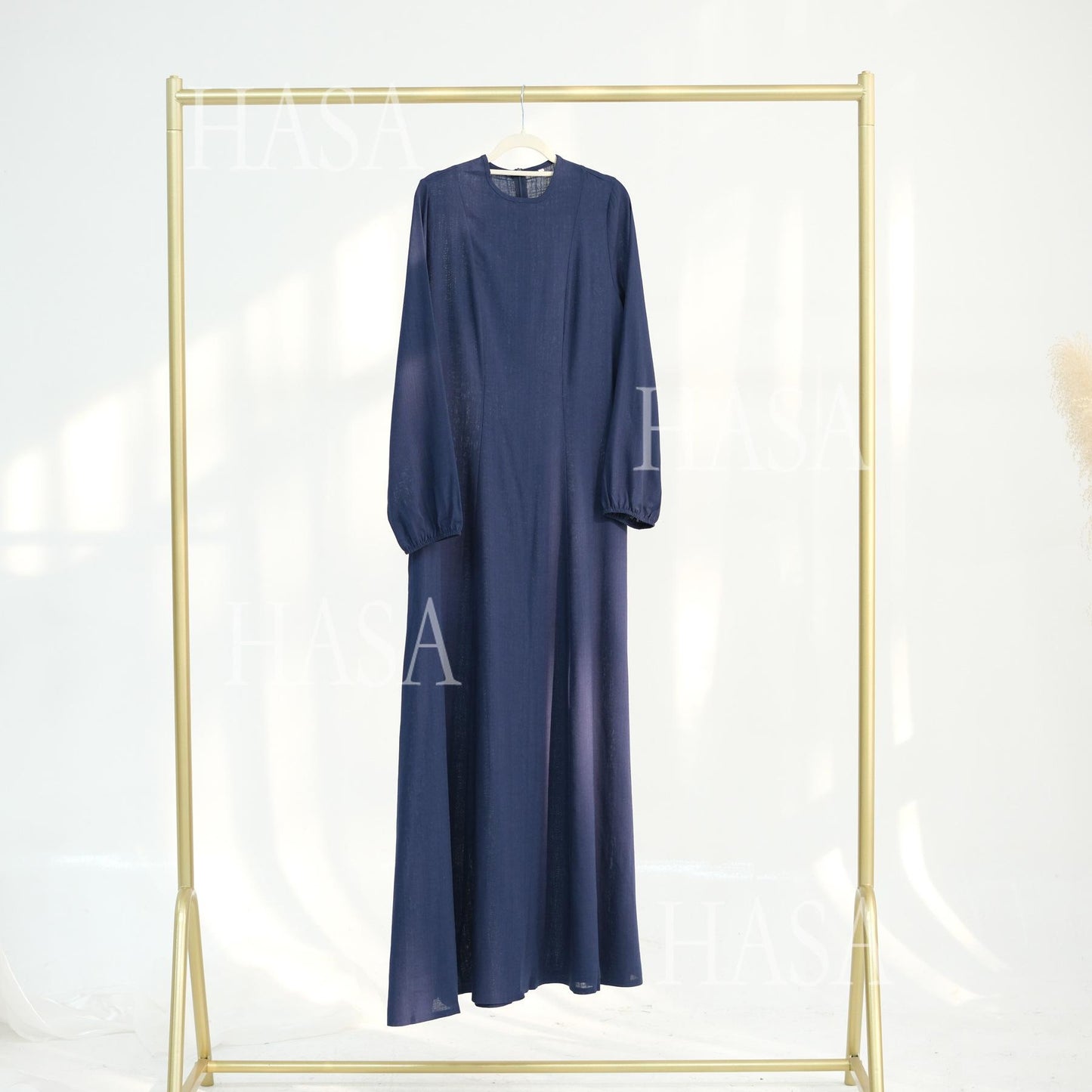 HASA HS5868 Solid Color Swing Comfortable Dress Robe Waist Cinching