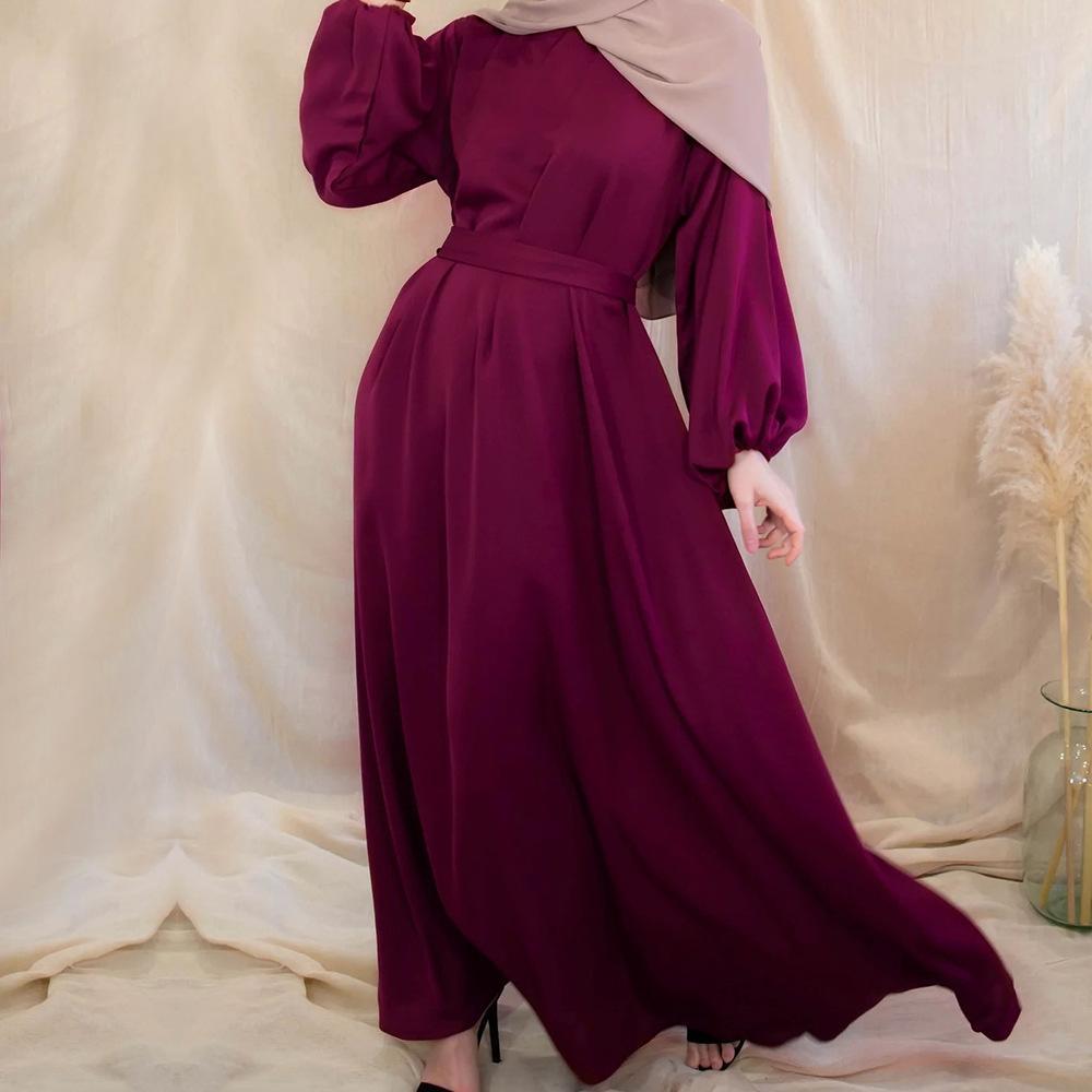 HASASERIES HS0708 Solid Color Robe Dress