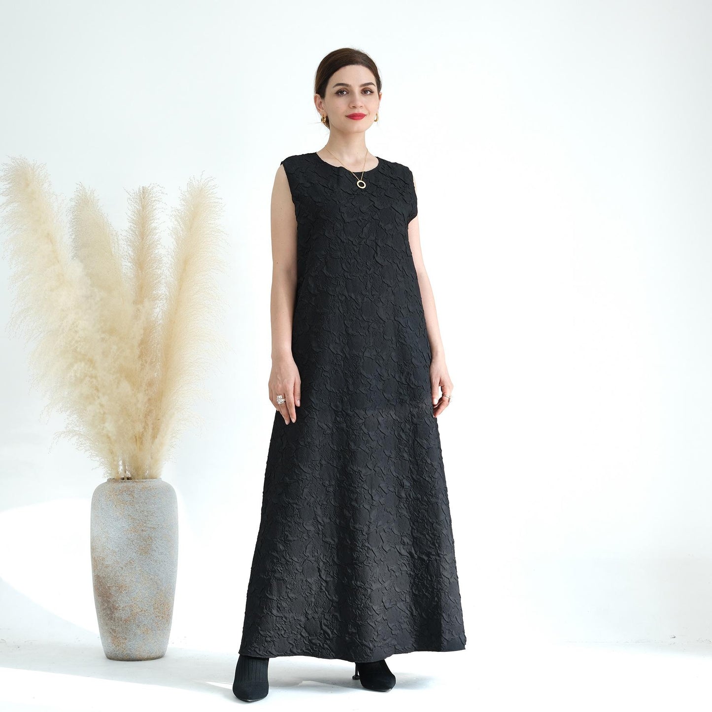 HASASERIES HS0719 Cardigan with Vest Dress Abaya Robe