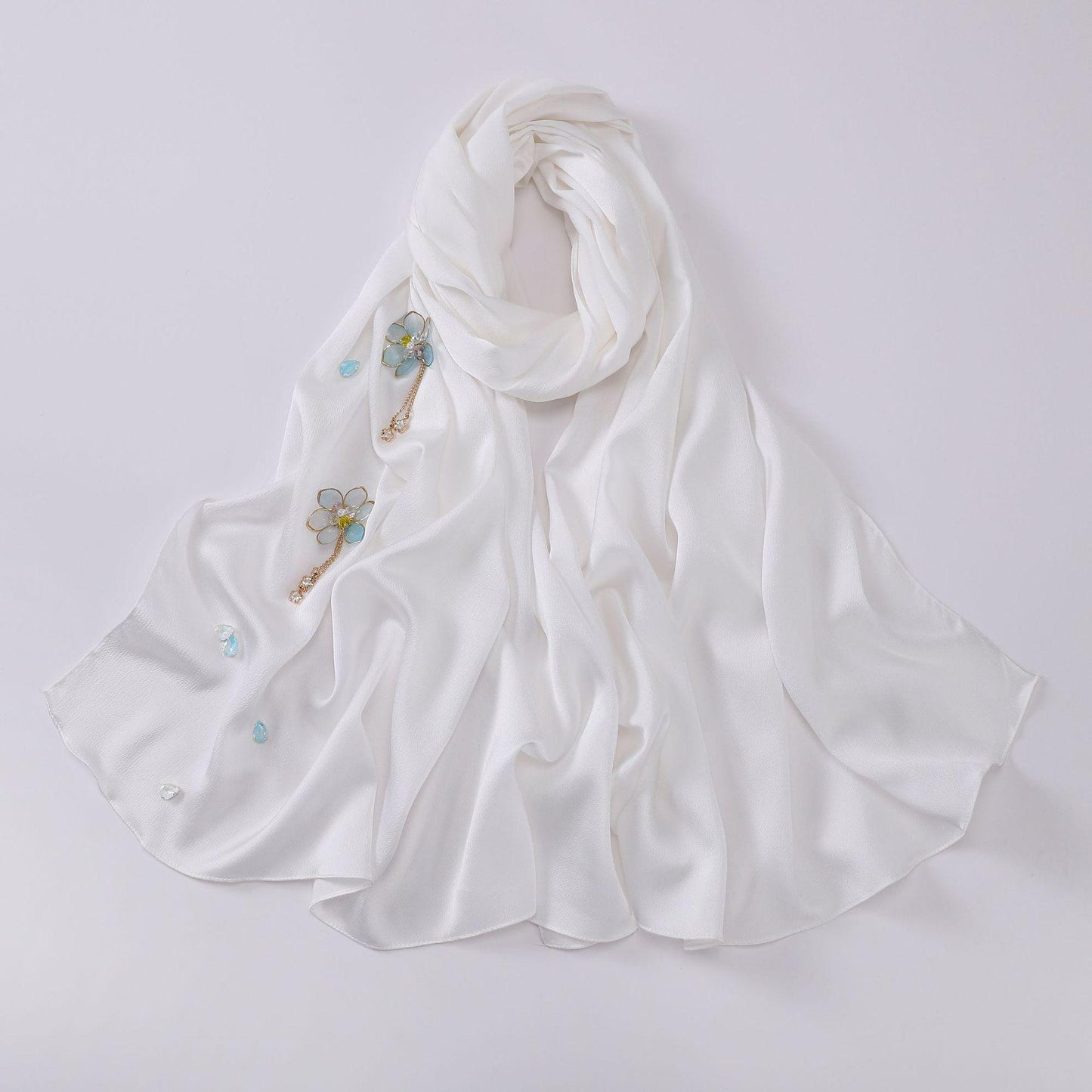 HASASERIES HS1115 Chiffon Handsewn Flower Headband Hijab